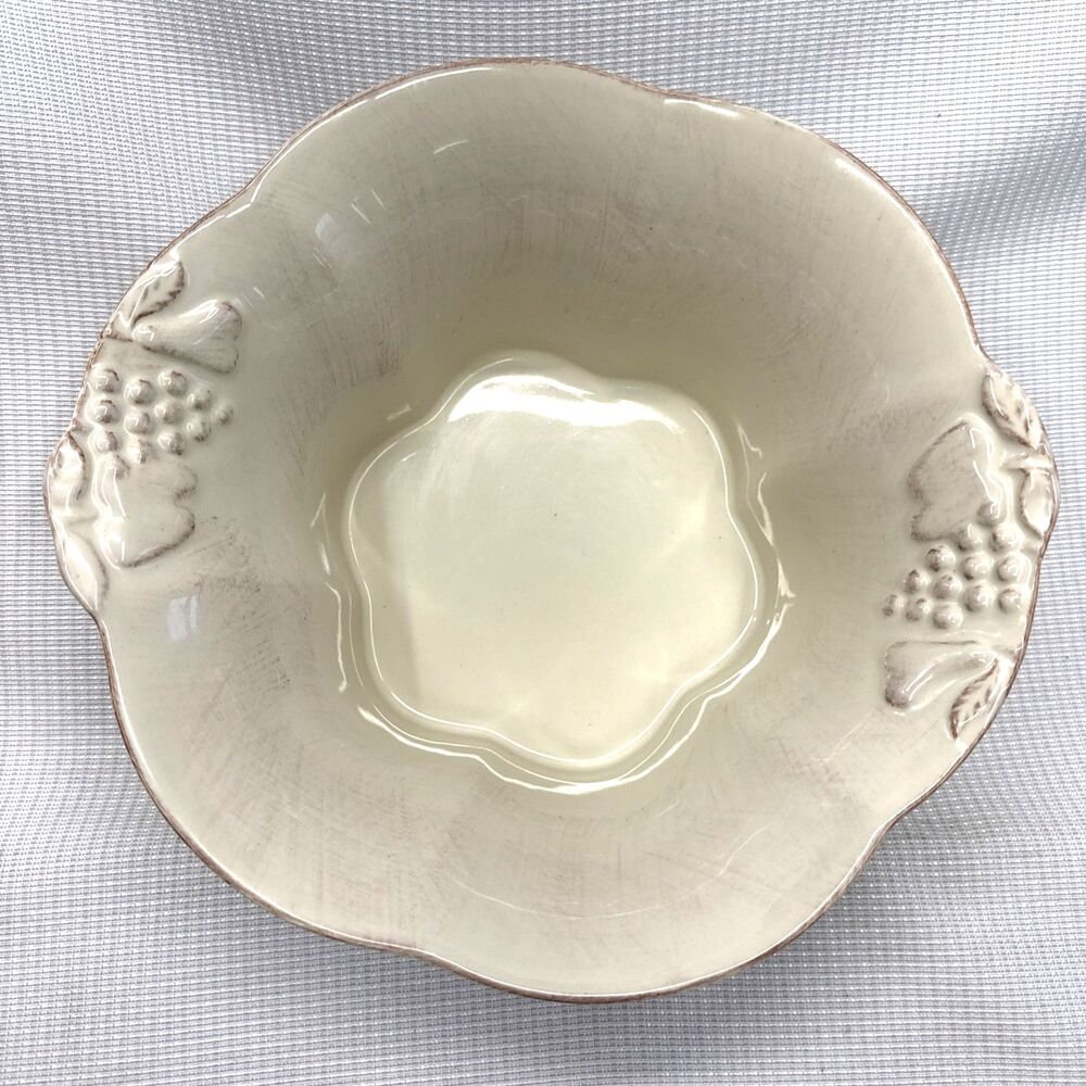 Casafina MADEIRA HARVEST VANILLA CREAM Large 11"x4" Serving Bowl Portuguese